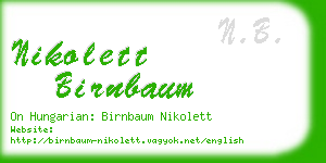 nikolett birnbaum business card